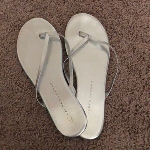 Silver flip flops